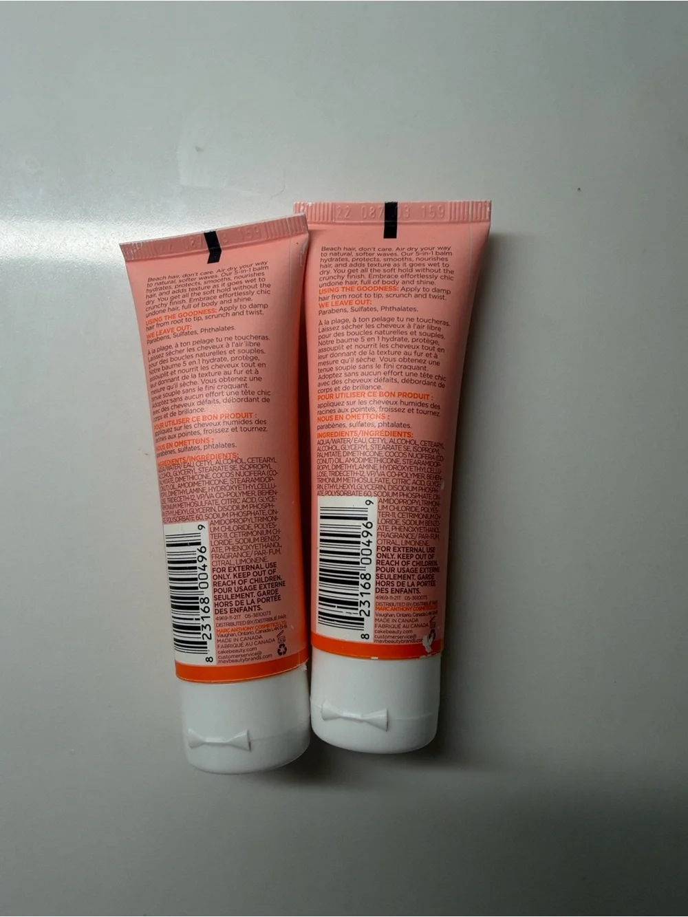 2-Pack Cake The Balm Shell Beach Effect Balm — Peach Tubes NWOT